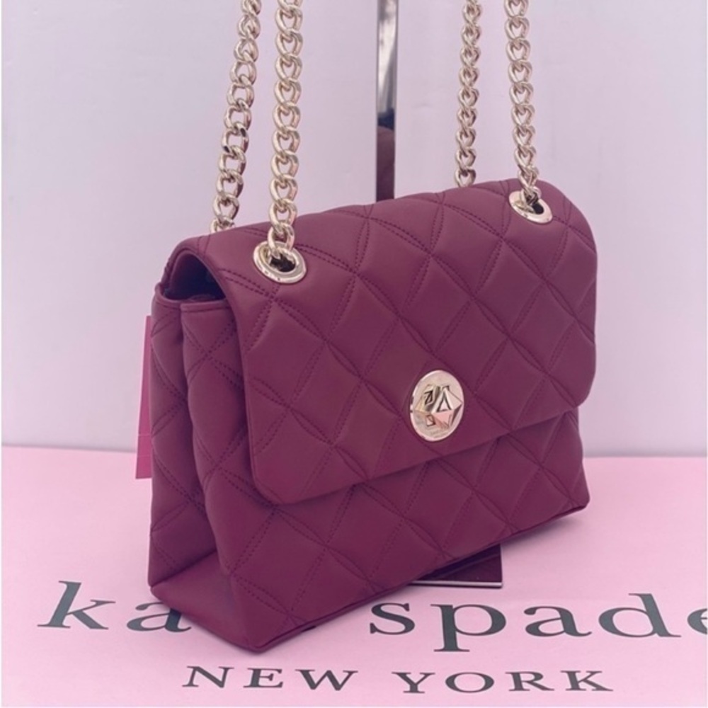 Kate Spade Natalia Quilted Leather
Small Flap Crossbody Shoulder Bag